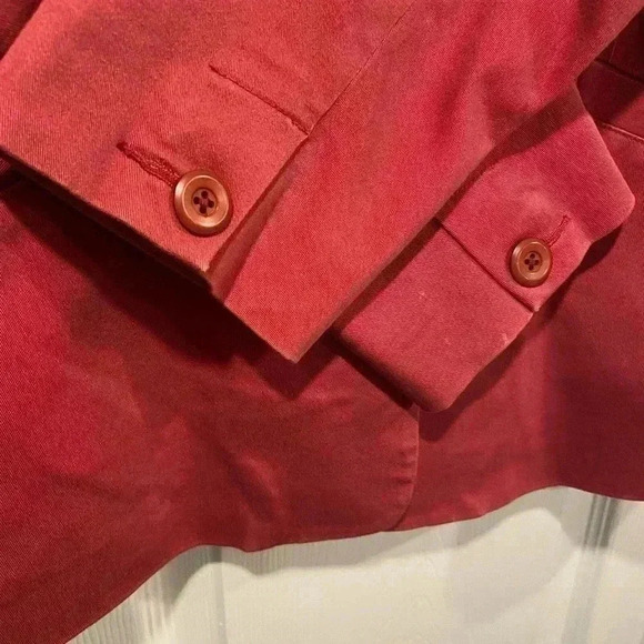 L.L. Bean VTG Y2K Rose Pink Cotton Lined Button Blazer Pea Coat Pockets Size 12 - Picture 5 of 12